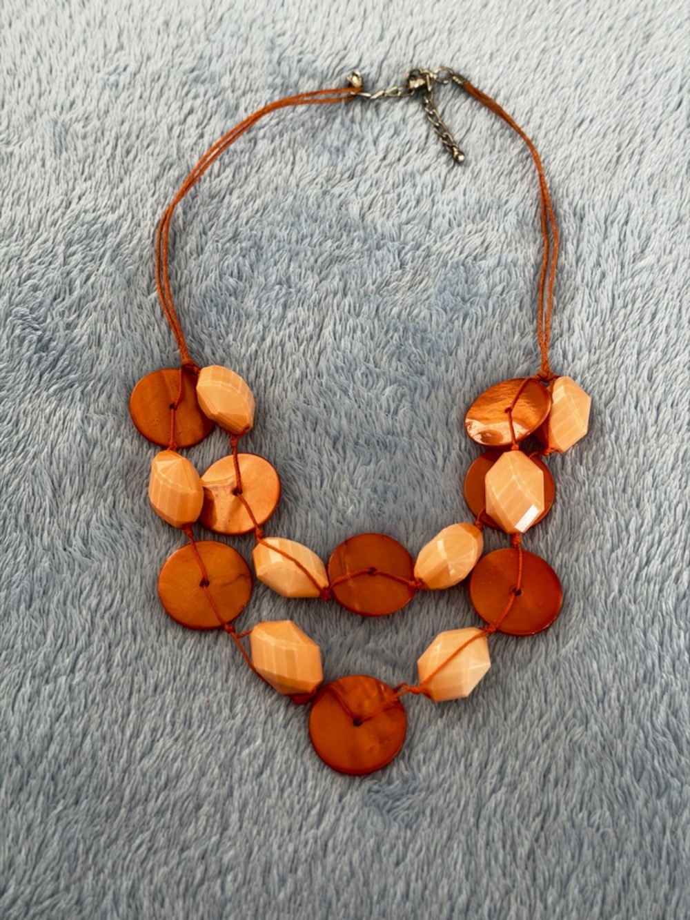 Statement Orange Double-Strand Beaded Necklace